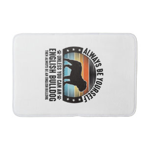 English Bulldog Vintage Sunset Dog Lover Shirt Des Bath Mat