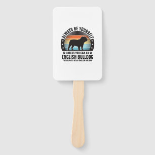 English Bulldog Vintage Sunset Dog Lover Shirt Des Hand Fan