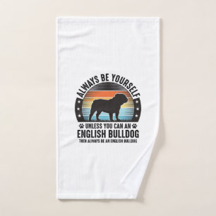 English Bulldog Vintage Sunset Dog Lover Shirt Des Hand Towel
