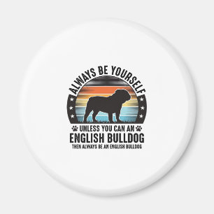 English Bulldog Vintage Sunset Dog Lover Shirt Des Magnet