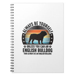 English Bulldog Vintage Sunset Dog Lover Shirt Des Notebook