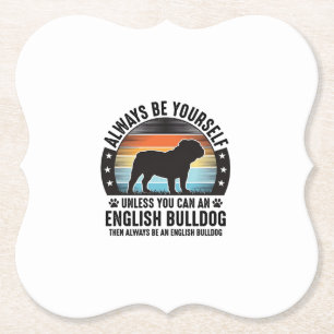 English Bulldog Vintage Sunset Dog Lover Shirt Des Paper Coaster