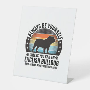English Bulldog Vintage Sunset Dog Lover Shirt Des Pedestal Sign