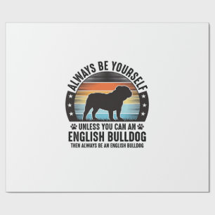 English Bulldog Vintage Sunset Dog Lover Shirt Des Wrapping Paper