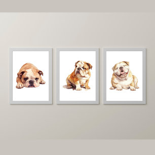 English Bulldog Wall Art, Bulldog Poster