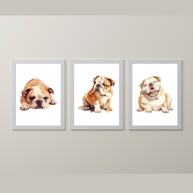 English Bulldog Wall Art, Bulldog Poster (Creator Uploaded)