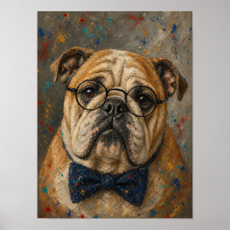 English Bulldog Wall Art — Dapper Oil Painting