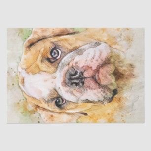 English Bulldog Watercolor Tissue Paper