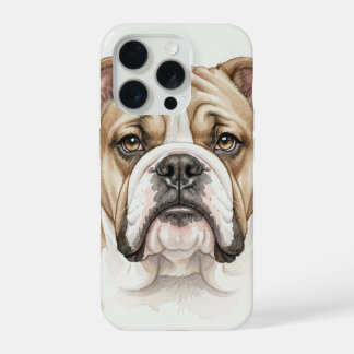 English Bulldog Watercolour Portrait iPhone 15 Pro Case