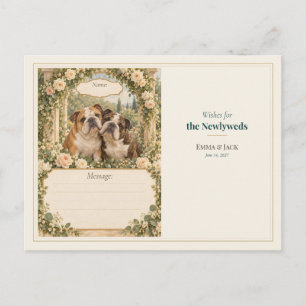 English Bulldog Wedding Guest Book Wishes Postcard