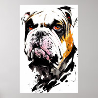 English Bulldog Wild Nature Free Spirit Art Brush 