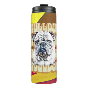 English Bulldog with Retro Font Thermal Tumbler