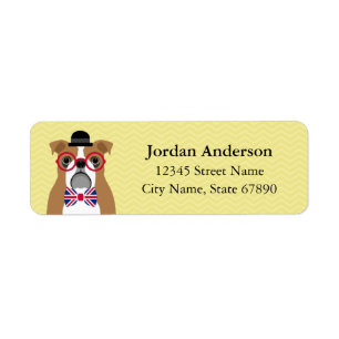 English Bulldog with Union Jack Tie Address Label