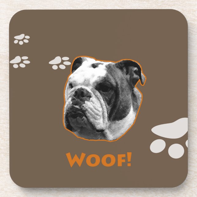 English Bulldog Woof Coaster (Front)
