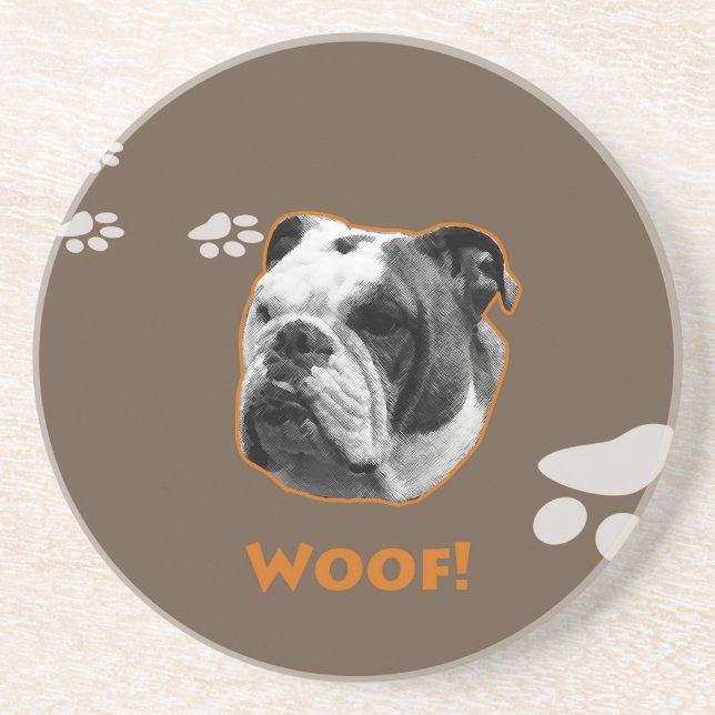 English Bulldog Woof Coaster (Front)