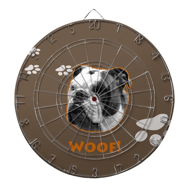 English Bulldog Woof Dartboard (Front)