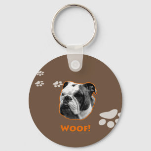 English Bulldog Woof Key Ring