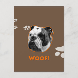 English Bulldog Woof Postcard