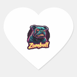 English Bulldog Zombie Dog Halloween Essential T-S Heart Sticker