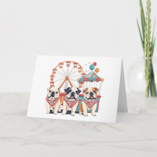 English Bulldogs At A Carnival Card