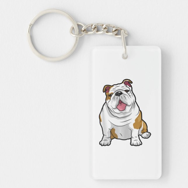 ENGLISH BULLDOGS Awesome Funny Bulldog Pups Dogs Key Ring (Front)