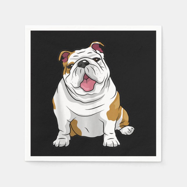 English Bulldogs Awesome Funny Bulldog Pups Dogs Napkin (Front)