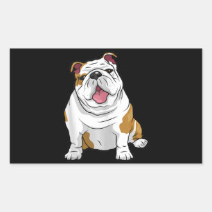 English Bulldogs Awesome Funny Bulldog Pups Dogs Rectangular Sticker
