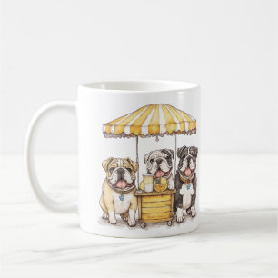 English Bulldogs Running A Lemonade Stand Coffee Mug