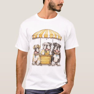 English Bulldogs Running A Lemonade Stand T-Shirt
