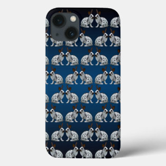 English Bunny Frenzy iPad Case (Blue/Black)