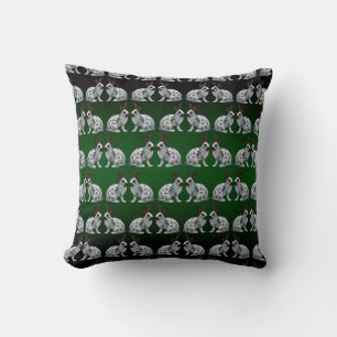 English Bunny Frenzy Pillow (Green/Black)