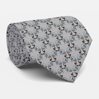 English Bunny Frenzy Tie Double Sided (Grey)