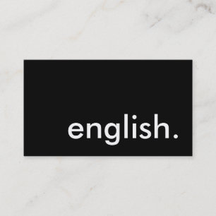 english. business card