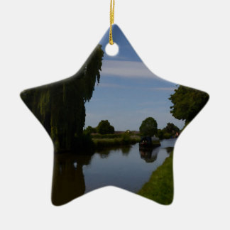 English Canal Scene Ceramic Tree Decoration
