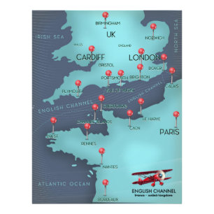 English Channel Nautical Map Photo Print