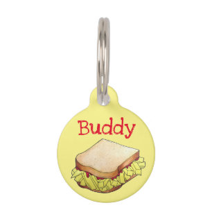 English Chip Shop Butty Sandwich Takeaway UK Food Pet Tag