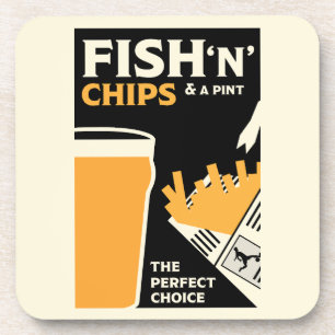 English Classic Fish And Chips Coaster