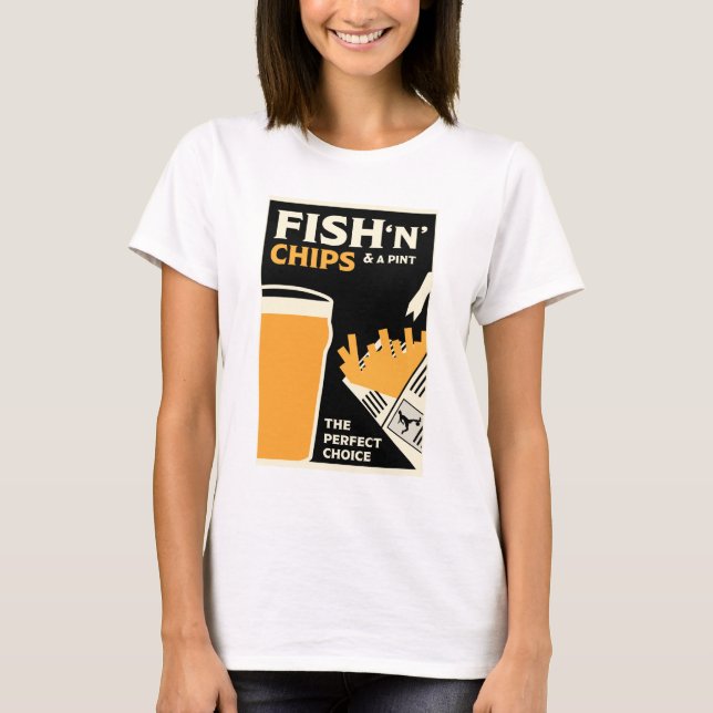 English Classic Fish And Chips       T-Shirt (Front)