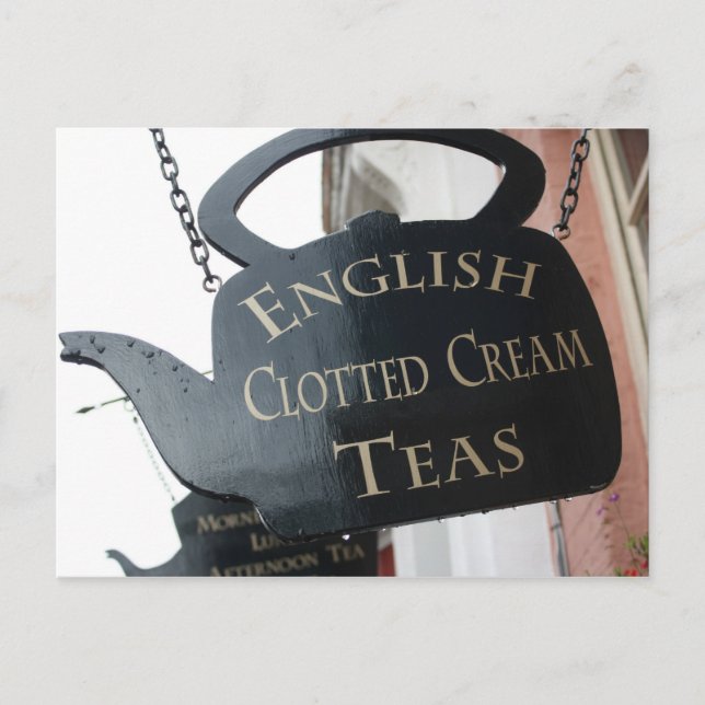 English Clotted Cream Tea sign Postcard (Front)