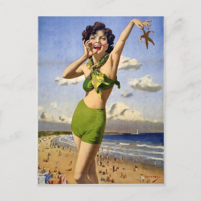 English Coast Vintage Travel Postcard (Front)