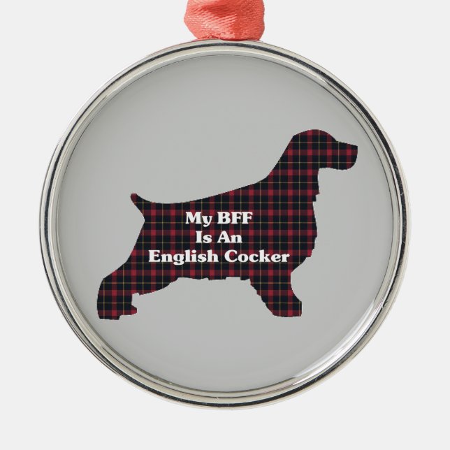 English Cocker BFF Metal Tree Decoration (Front)