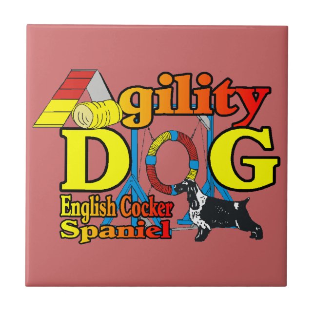 English Cocker Spaniel Agility Tile (Front)