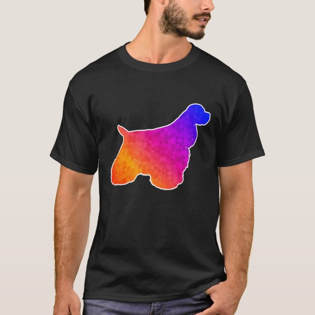 English Cocker Spaniel Ar - Low Poly Design T-Shirt (Front)