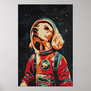 English Cocker Spaniel Astronaut Poster, English Poster