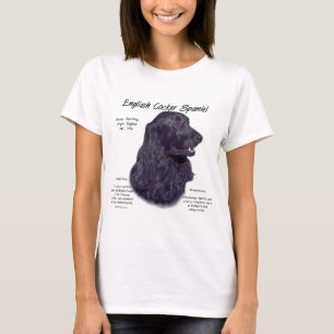 English Cocker Spaniel (blk) History Design T-Shirt