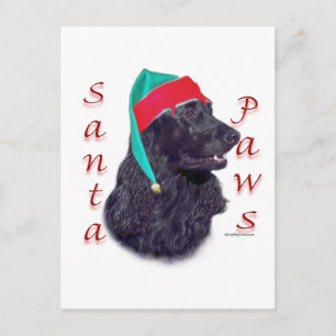 English Cocker Spaniel (blk) Santa Paws Holiday Postcard