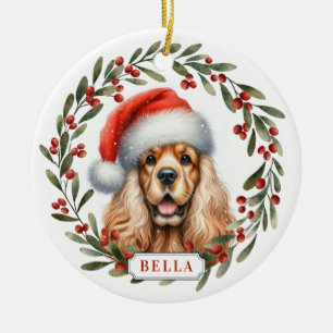 English Cocker Spaniel Ceramic Circle Ornament