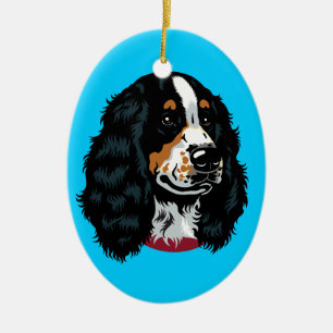 english cocker spaniel ceramic tree decoration