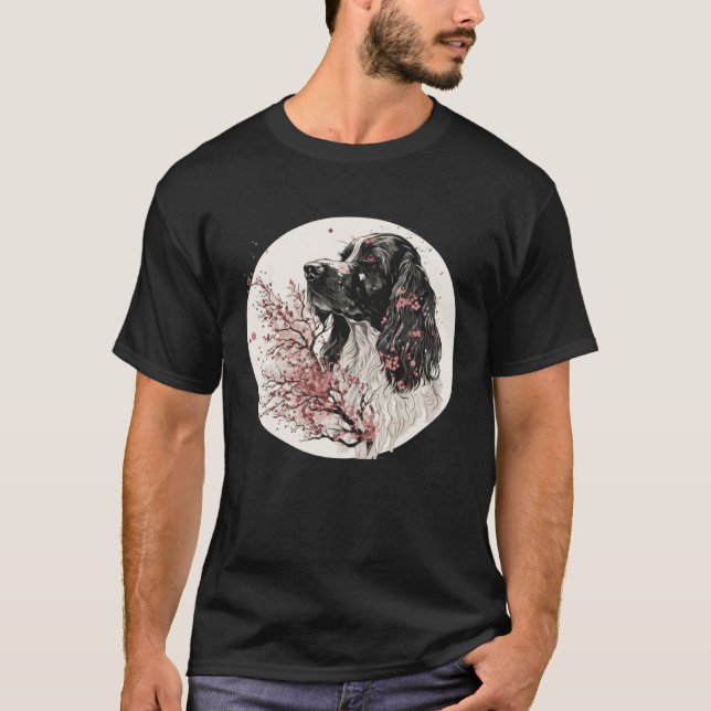 English Cocker Spaniel Cherry Blossom Dog Breed Ja T-Shirt (Front)