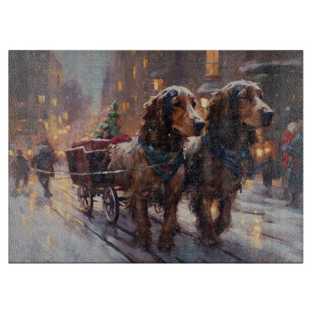 English Cocker Spaniel Christmas Festive Season Cutting Board (Front)